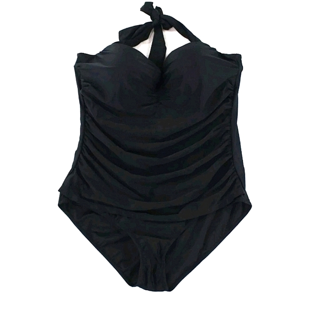 NWT 🧜COCO Ship Ruched Tummy Tuck halter swim suit bathing